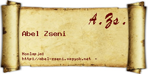 Abel Zseni névjegykártya